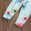3Pcs Newborn Baby Girls Rompers TopsFloral PantsHeadband Outfits Clothes Set