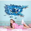 3D Ocean Dolphins Wall Sticker Art Decal Vinyl Mural Bathroom Decor Blue 6090cm