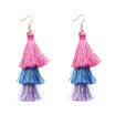Cute Three Color Tassel Hook Fringe Boho Dangle Drop Earrings Women Jewelry UK