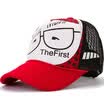 MSEK MMZ13508 men&women Korean baseball cap men&women eye pattern couple net hat duck tongue tide hat red