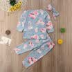 Newborn Kid Baby Girl Outfit Clothes Romper Jumpsuit Bodysuit Pants Headband Set