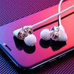 Best headphones in-ear wired wireless Bluetooth headset double moving coil subwoofer HiFi fever music sports game to eat chicken K song call Apple universal N1 plating white