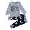 AUStock Newborn Baby Little Brother Romper Big T-shirtLong Pants Clothes Outfit