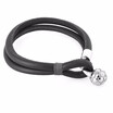 Double Layer Genuine Leather Football Charm Bracelet