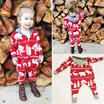 AU STock Christmas Baby Boy Girls Hooded Romper Bodysuit Jumpsuit Clothes Outfit
