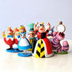 6pcs a set Alice on Stand PVC Action Figure Alice In Wonderland Cake Topper