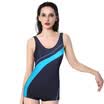 Yi Yi professional sports competitive conservative awakening was thin sexy Siamese students female swimwear navy blue M Ezi1380