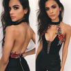 Womens Backless Bodysuit Leotard Bodycon Floral Jumpsuit Romper Tops Blouse ME