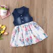 US Canis Toddler Kids Baby Girls Dress Denim Flower Elegant Pageant Party Dress