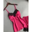 US Womens Sexy-Lingerie Sleepwear Satin Silk Babydoll Lace Nightwear Pajamas Set