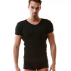St Paul&39s men&39s vest male cotton V-neck T-shirt thread short sleeve ZPU-3002 black XXXL