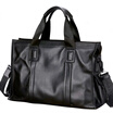 Pizza Jazz Pabojoe delicate soft calfskin men bag business casual handbag shoulder Messenger bag PB148A black