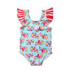 Newborn Kid Baby Girl Stripe Cartoon Tankini Swimwear Bikini Swimsuit Bathinsuit