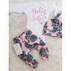 Newborn Baby Girls Clothes 3PCS BABY SISTER Tops RomperLong PantsHat Outfits