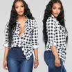 LADIES WOMENS CHECK SHIRT LUMBERJACK LONG SLEEVE FLANNEL BUTTON DOWN BLOUSE TOP