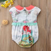 Cute Newborn Baby Girls Cartoon Mermaid Romper Bodysuit Jumpsuit Outfit Clothes