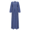 Trendy Long Sleeve Shirt Collar Print Button Maxi Dress for Women