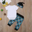Infant Newborn Baby Girl Boy Shirt Romper TopsPants TrousersHat Outfit Clothes
