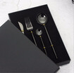 OLOEY304 stainless steel knife fork spoon mirror mirror light titanium gold coffee spoon simple style knife set