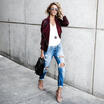 Trendy Women PU Leather Zipper Jacket Slim Biker Motorcycle Coat Punk Outwear
