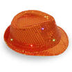 Flashing Light Up Led Fedora Trilby Sequin Unisex Fancy Dress Dance Party Hat
