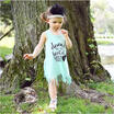 Kids Baby Girls Summer Dress Princess Sleeveless Letter Cotton Vest Dress Tops