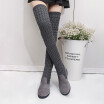 Women Over The Knee Boots Plus Size Hand-made Knitted Woman Boots Round Toe Flat with Shoes Female Footwear