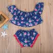UK 2PCS Toddler Infant Baby Girls Floral Flutter Crop Shorts Pants Outfits