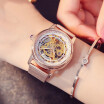 Luxury Brand Skeleton Sapphire Crystal Women Mechanical Watch Fashion Elegant Ladies Watch