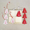 12Pcs Marry Christmas Decorations Wooden Ornament Xmas Tree Hanging Tags Pendant