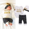 UK Newborn Baby Girl Boy Top RomperLong Pants Hat Outfits Set Autumn clothing
