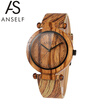 Anself Fashion High Quality Natural Bamboo Wooden Wristwatch 3ATM Water Resistant Simplicity Trendy Unisex Watch for Wedding Anniv