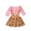 2Pcs Toddler Baby Girl Long Sleeve Top T-shirt Flower Skirt Dress Outfit Clothes