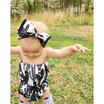 Adorable Baby Girls Off Shoulder Floral Romper Jumpsuit Headband Sunsuit Outfits