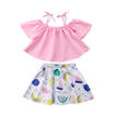 Baby Kid Girl Summer Off Shoulder T-shirt TopDress Tutu Skirts Clothes Outfits