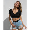 Fashion Women Casual Tank Crop Tops Vest Blouse Off Shoulder Long Sleeve T-Shirt