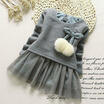 Toddler Baby Girls Knitted O Neck Bow Tutu Princess Party Dress Clothes Outfits