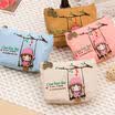 Cartera de Lona de Impresión de las mujeres de la Mujer portátil Pequeño Zip Card Monedero Titular Monedero Bolso