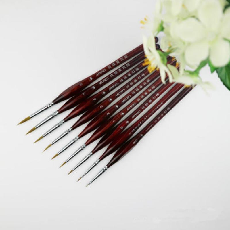 UK Paint Brush Professional Sable Hair Detail 9 Miniature Art Brushes Painting