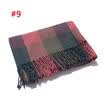 Women Long Cashmere Winter Wool Blend Soft Warm Scarf Wrap Shawl Plaid Scarf US