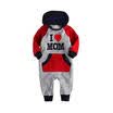 I Love Mam Dad Baby Kids Girls Boys Thicken Jumpsuit Outfits Set Hoodie Costume