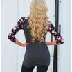 US Fashion Women Summer Short Sleeve T-shirts Floral Printed Tops Fashion Blouse