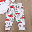 3Pcs Newborn Baby Girl Boy Romper TopsLong Pants Hat Outfits Clothes 0-24M Set