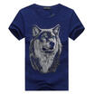 UK Mens O Neck Short Sleeve Wolf Head Tees Casual Tops T Shirts Blouse T-shirt