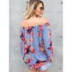 UK Womens Off Shoulder Long Sleeve Floral Tops Ladies Casual Blouse T Shirt