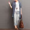 New Women Long Sleeve Cotton Linen Cardigan Loose Blouse Bohemian blazer Tops