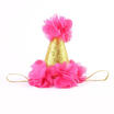 Newborn Baby Girls Kids Hair Gold Crown Princess PU Flower Headband Headwear chu