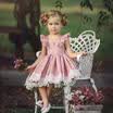 Adorable Baby Girls Dress Lace Floral Party Dress Solid Ruffles Sleeve Sundress