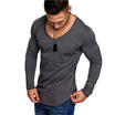 Fashion Mens Slim Fit Long Sleeve Slim T-shirts Casual Tee Shirt Tops Pullover