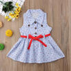 Kids Baby Girls Cotton Floral Party Wedding Casual Sleeveless Dress Clothes AU